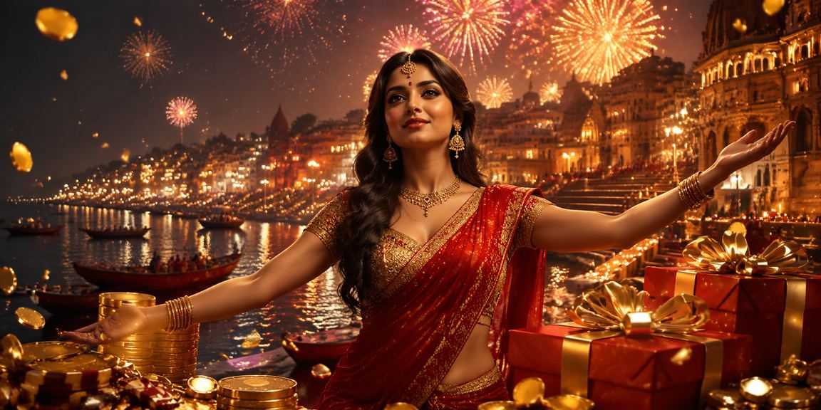 Vibrant casino mobile app used in scenic Varanasi